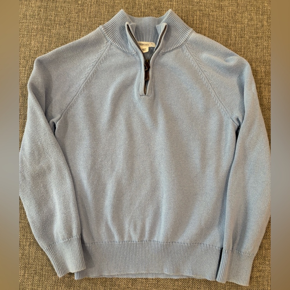 Crewcuts boys 3/4 zip up sweater in powder blue - Size: S (6-7)